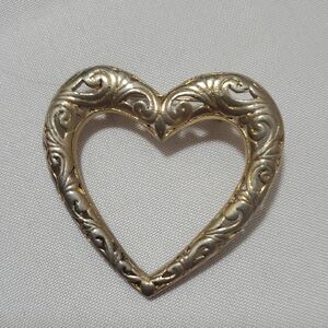 Vintage Gold and Silver Heart Brooch